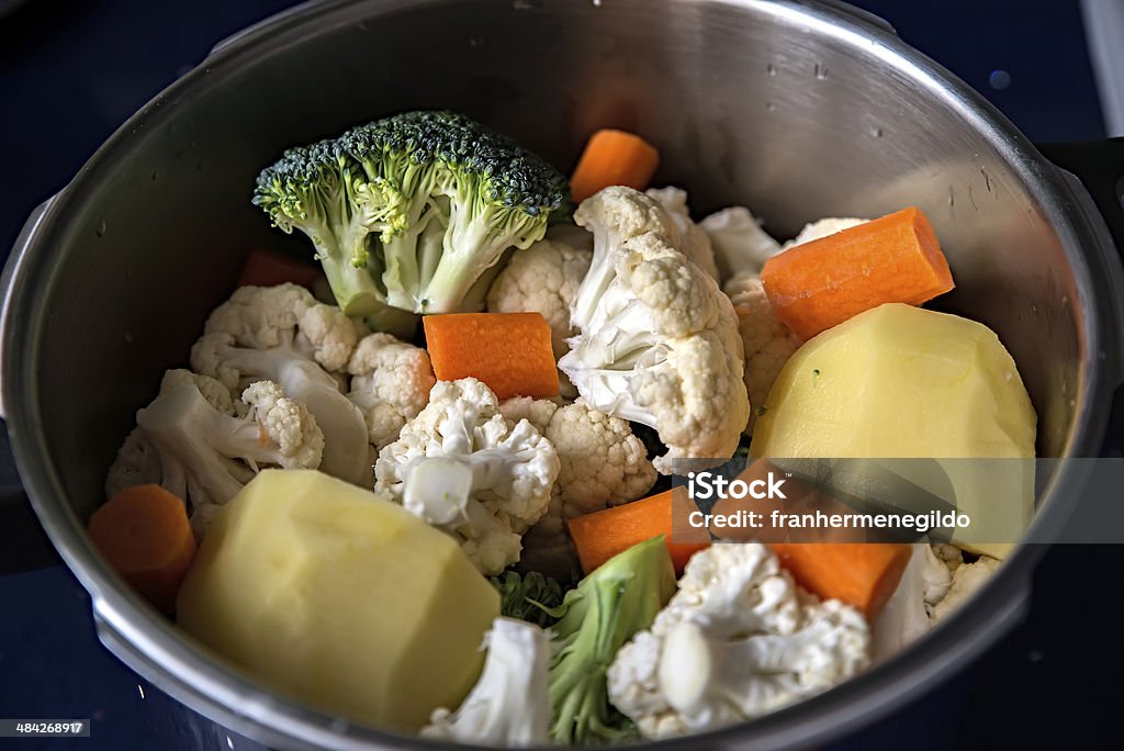 cauliflower and brocoli cooking vegetables Agriculture Stock Photo