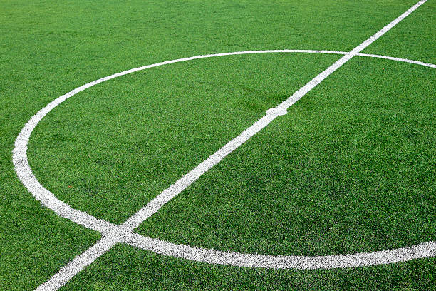 istock Center soccer field artificial grass 484271478