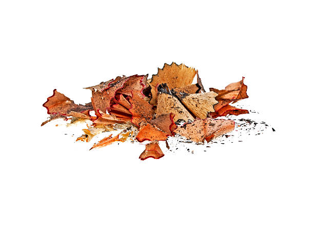 istock Wood pencils shaving on white background 484271896