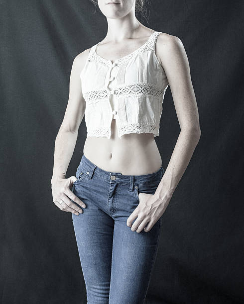 istock Slender Curvy Female Torso In Jeans 484278254