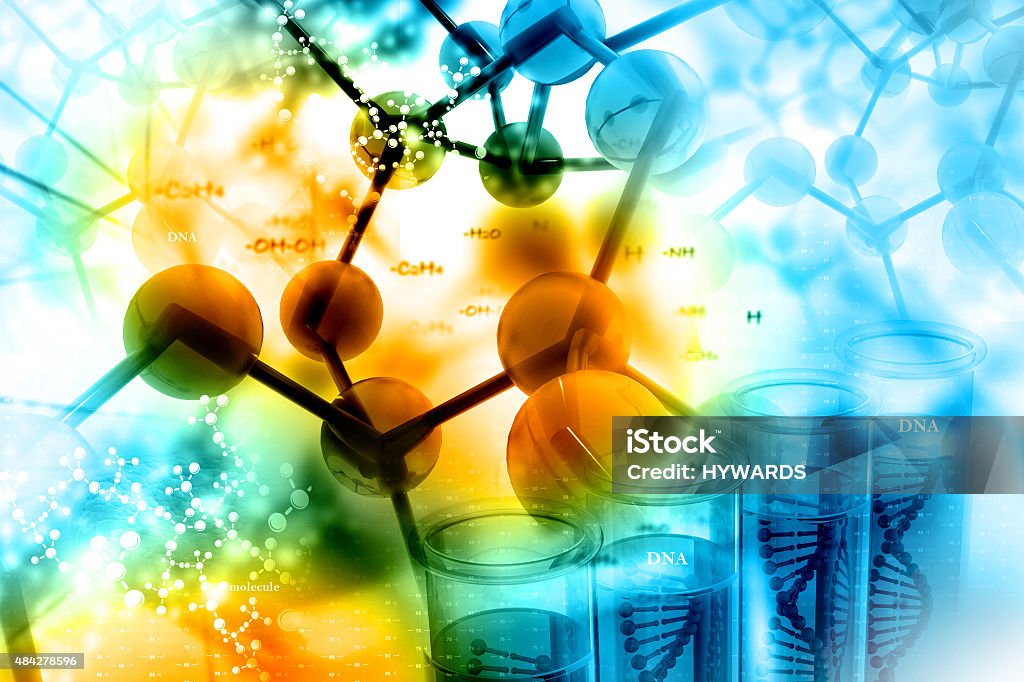 Molecules on scientific background Science Stock Photo