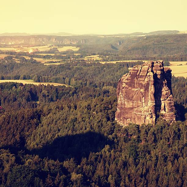 istock Popular climbers resort in Saxony park, Germany. Sandstone cliffs 484283658
