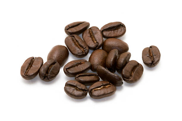 Coffee beans on white background
