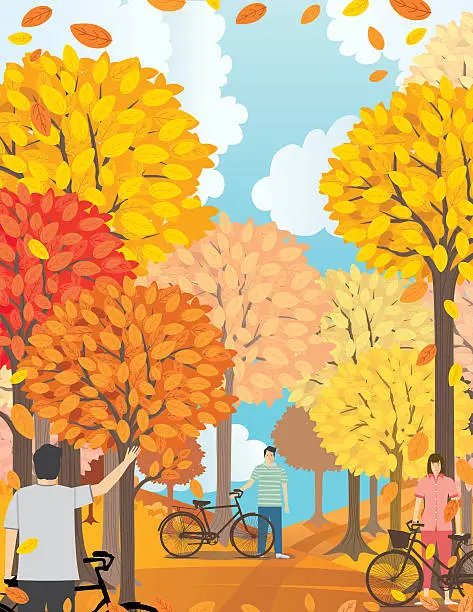 Vector illustration of cycling_bicycle_tourism_1_green