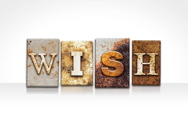istock Wish Letterpress Concept Isolated on White 484285464