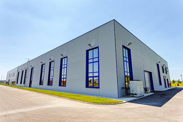 istock Aluminum facade on industrial building 484285662