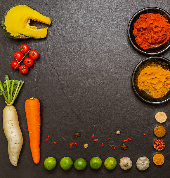 istock Spices and vegetables for cooking and health. 484286624