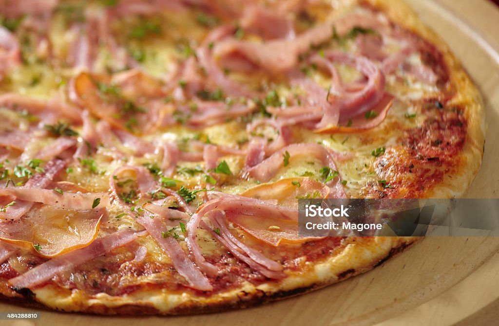 pizza with ham 2015 Stock Photo