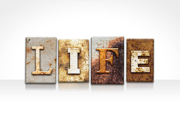 istock Life Letterpress Concept Isolated on White 484289256