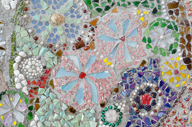 istock Wall Background Decorated with Thai Porcelain 484291794