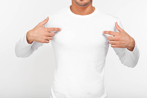 istock Man wearing a blank t-shirt 484291935