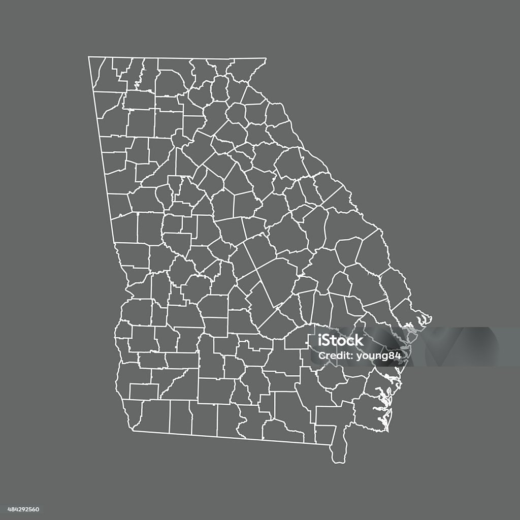 Georgia Map vector map of the Georgia. 2015 stock vector