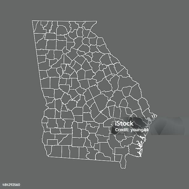 Georgia Map Stock Illustration - Download Image Now - 2015, Black Color, Cartography