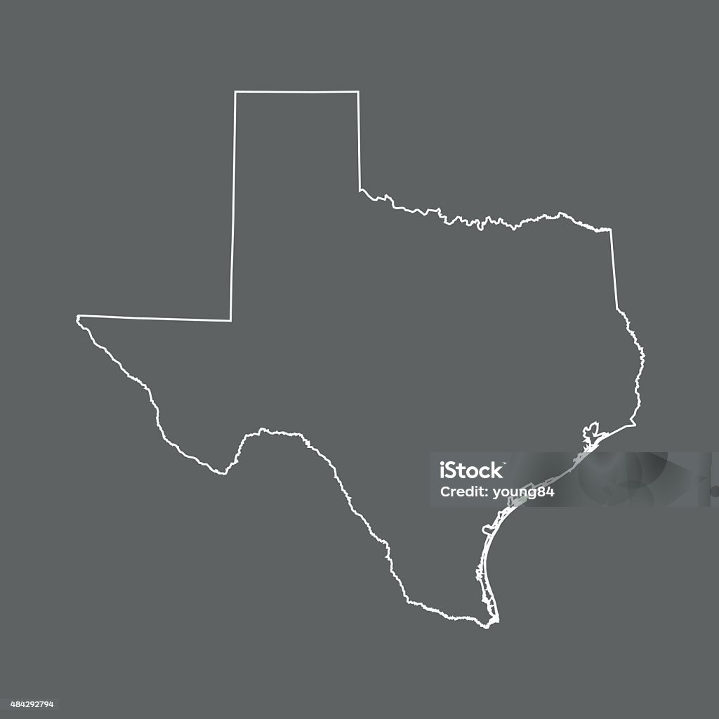 Colorless Texas Map Texas Map Stock Illustration - Download Image Now - 2015, Black Color ...