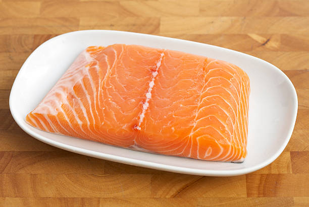 one japanese salmon stock photo