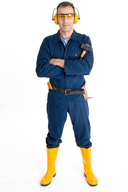 istock Portrait of an handsome Worker using a hammer 484295169