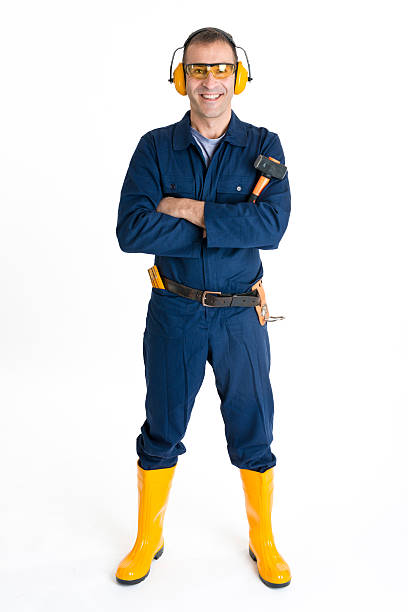 istock Portrait of an handsome Worker using a hammer 484295193
