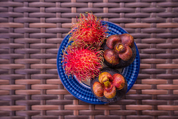 Mangosteen and rambutan are one of delicious thai fruit