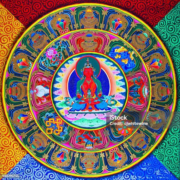 Tibetan Art Of Mural Stock Photo - Download Image Now - Painting - Art Product, 2015, Ancient