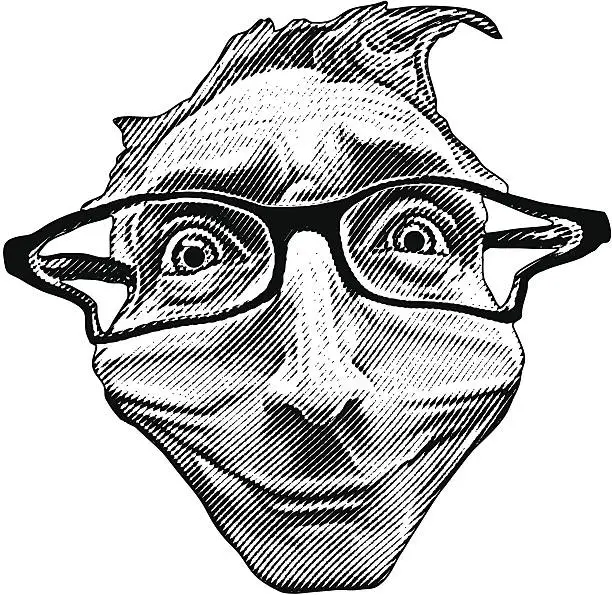 Vector illustration of Funny Face Smirk