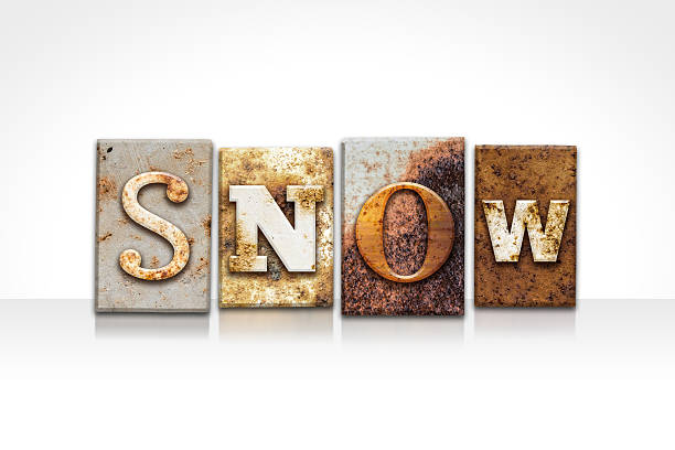 istock Snow Letterpress Concept Isolated on White 484296062