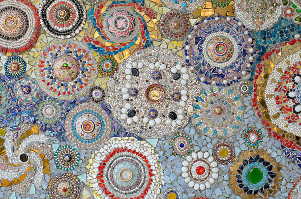 istock Wall Background Decorated with Thai Porcelain 484298382