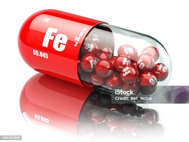 Pills With Iron Fe Element Dietary Supplements Vitamin Capsules Stock Photo - Download Image Now