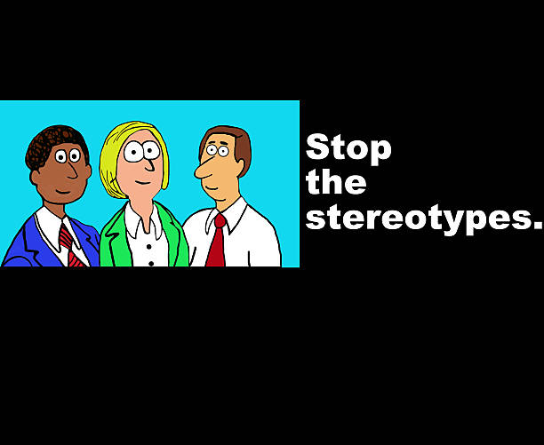 ilustraciones, imágenes clip art, dibujos animados e iconos de stock de parada stereotyping - sex discrimination racism women ethnicity