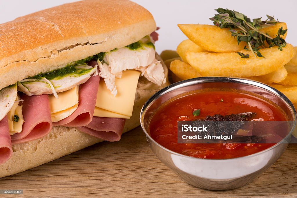 Sandwich with salami 2015 Stock Photo