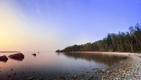 Sunset at the Lake Winnipeg, photographed at Hecla Island.