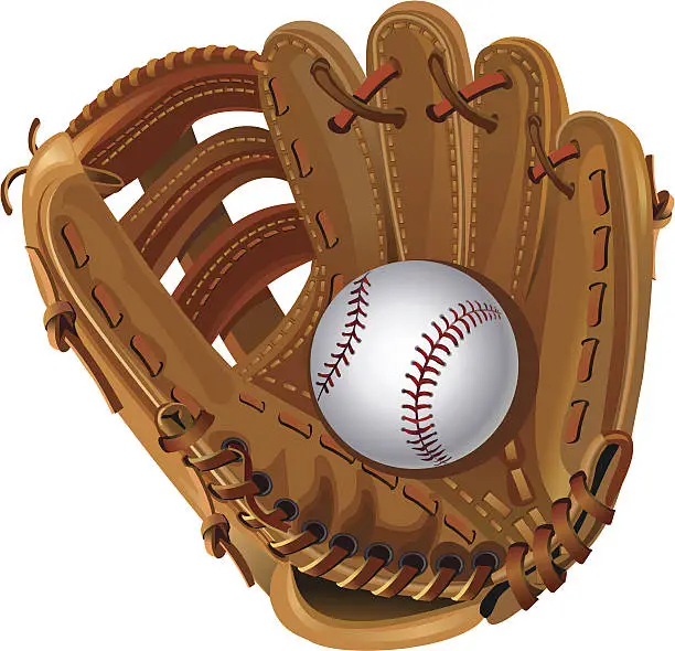 Vector illustration of baseball mitt