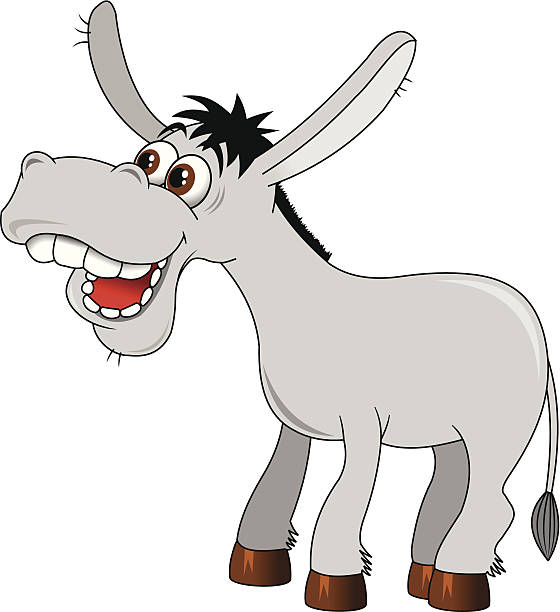 donkey vector art illustration