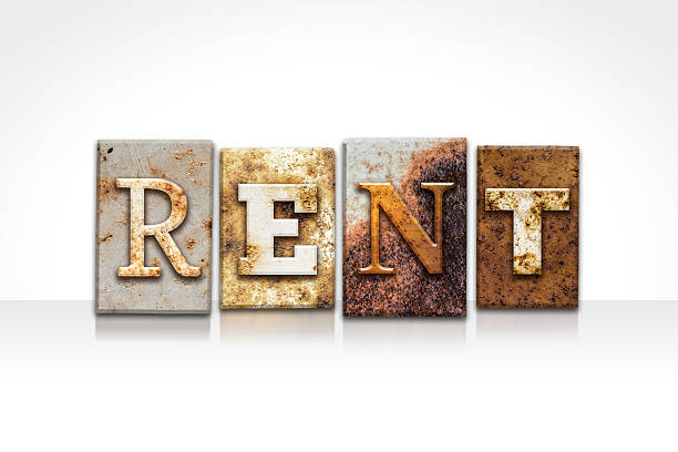 istock Rent Letterpress Concept Isolated on White 484311404