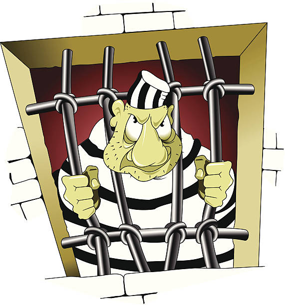 죄수 - prison cartoon vector illustration and painting stock illustrations