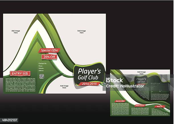 Tri Fold Golf Brochure Design Stock Illustration - Download Image Now - Abstract, Awards Ceremony, Backgrounds