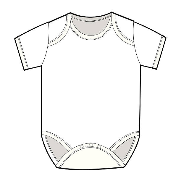 illustrazioni stock, clip art, cartoni animati e icone di tendenza di tutina a manica corta - baby clothing its a girl newborn baby goods