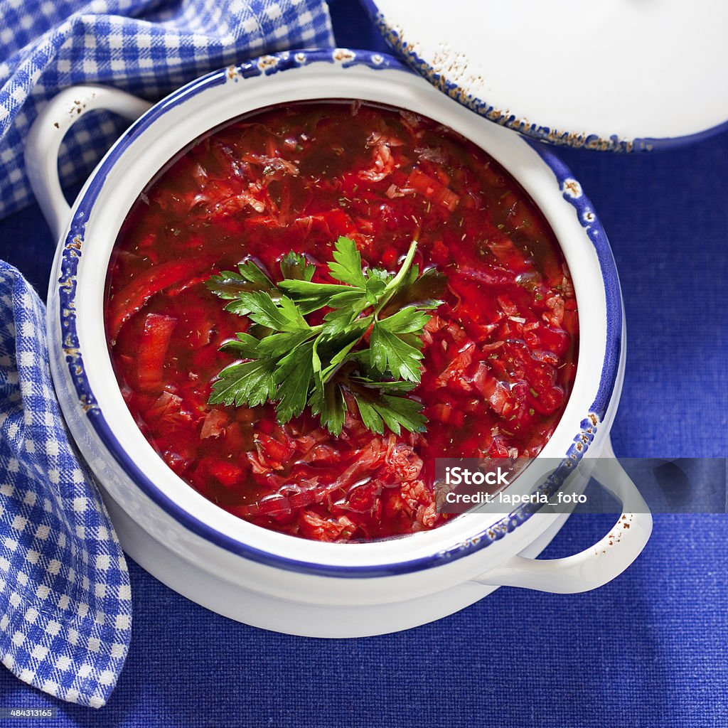 Borsch Russian and ukrainian national beetroot soup (Borsch), selective focus Beef Stock Photo