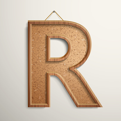 Texture Letter R 3d Cork Board Texture Letter R Stock Illustration - Download Image Now ...