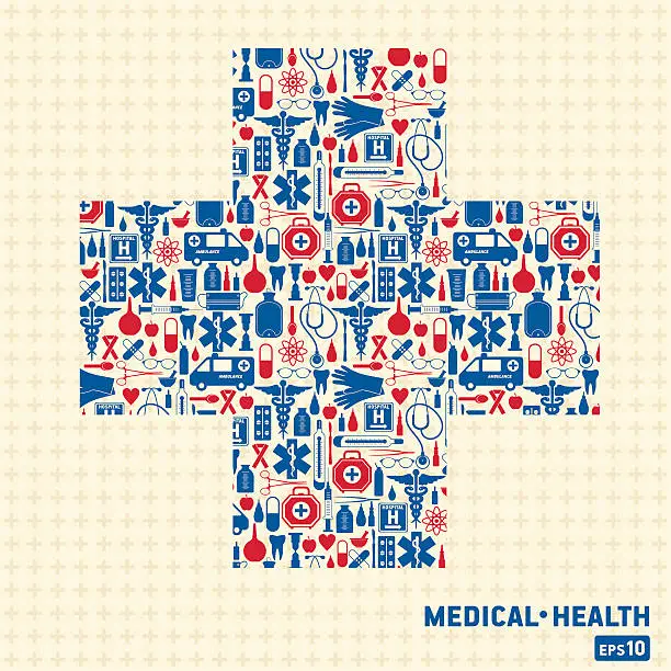 Vector illustration of Medical and health vector illustration