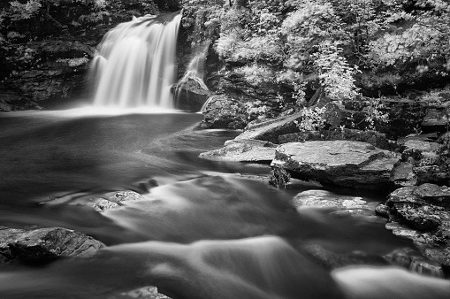 Long exposure of the Falls of Falloch, a glorious waterfall to the north of Loch Lomond, Scotland.