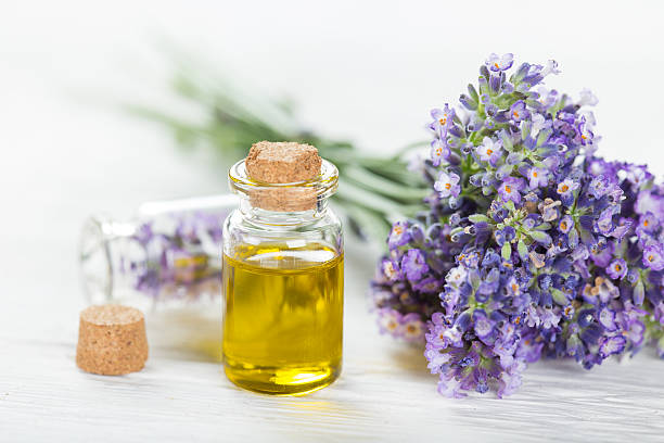 istock Lavender flowers with essential oil. Spa and wellness concept. 484324278