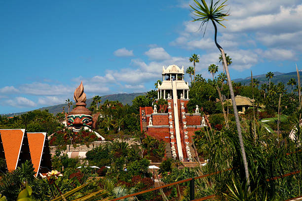 templo waterslide - playa de las américas imagens e fotografias de stock