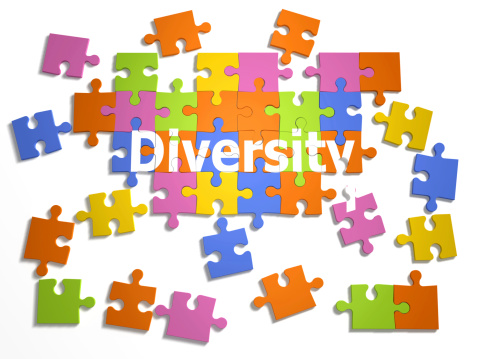 3d render of a jigsaw puzzle with a diversity design