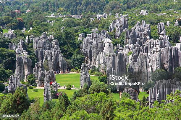 Stone Forest National Park In Yunnan Province Stock Photo - Download Image Now - Aerial View, Ancient, Architectural Column