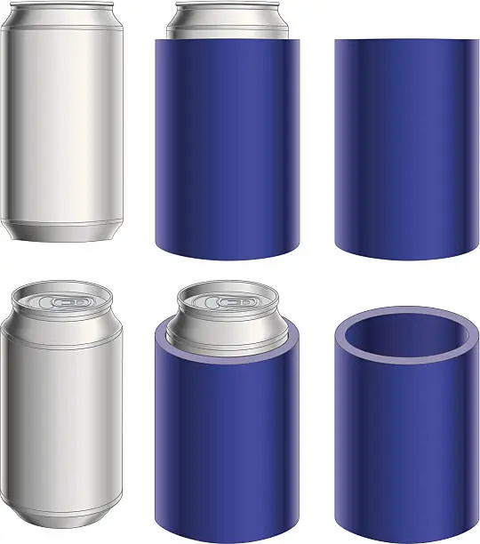 Vector illustration of Aluminum Can and Koozie