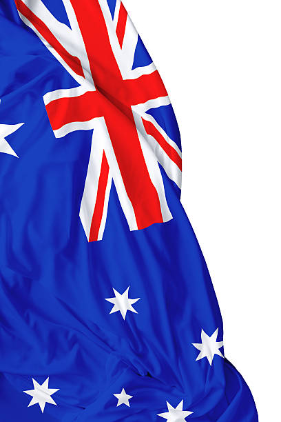 istock Australia waving flag on white background 484327132