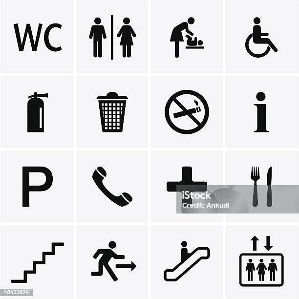 Public Icons Stock Illustration - Download Image Now - Baby Changing Sign, Icon Symbol, Bathroom