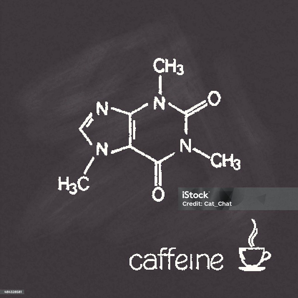카페인 - 로열티 프리 카페인 분자 벡터 아트