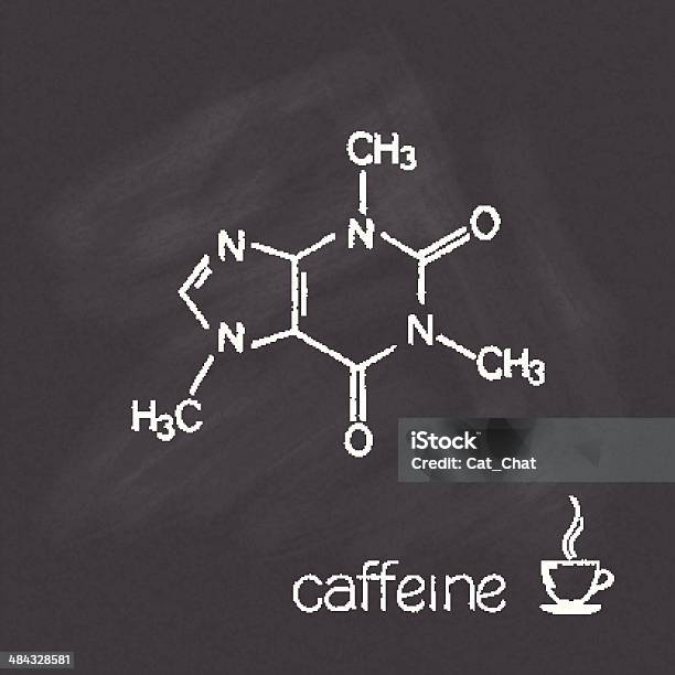 Molécula De Cafeína - Arte vetorial de stock e mais imagens de Molécula de Cafeína - Molécula de Cafeína, Aula de Química, Bebida