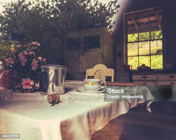 Rustic Farmhouse Kitchen Stock Photo - Download Image Now - Kitchen, Cottage, Indoors